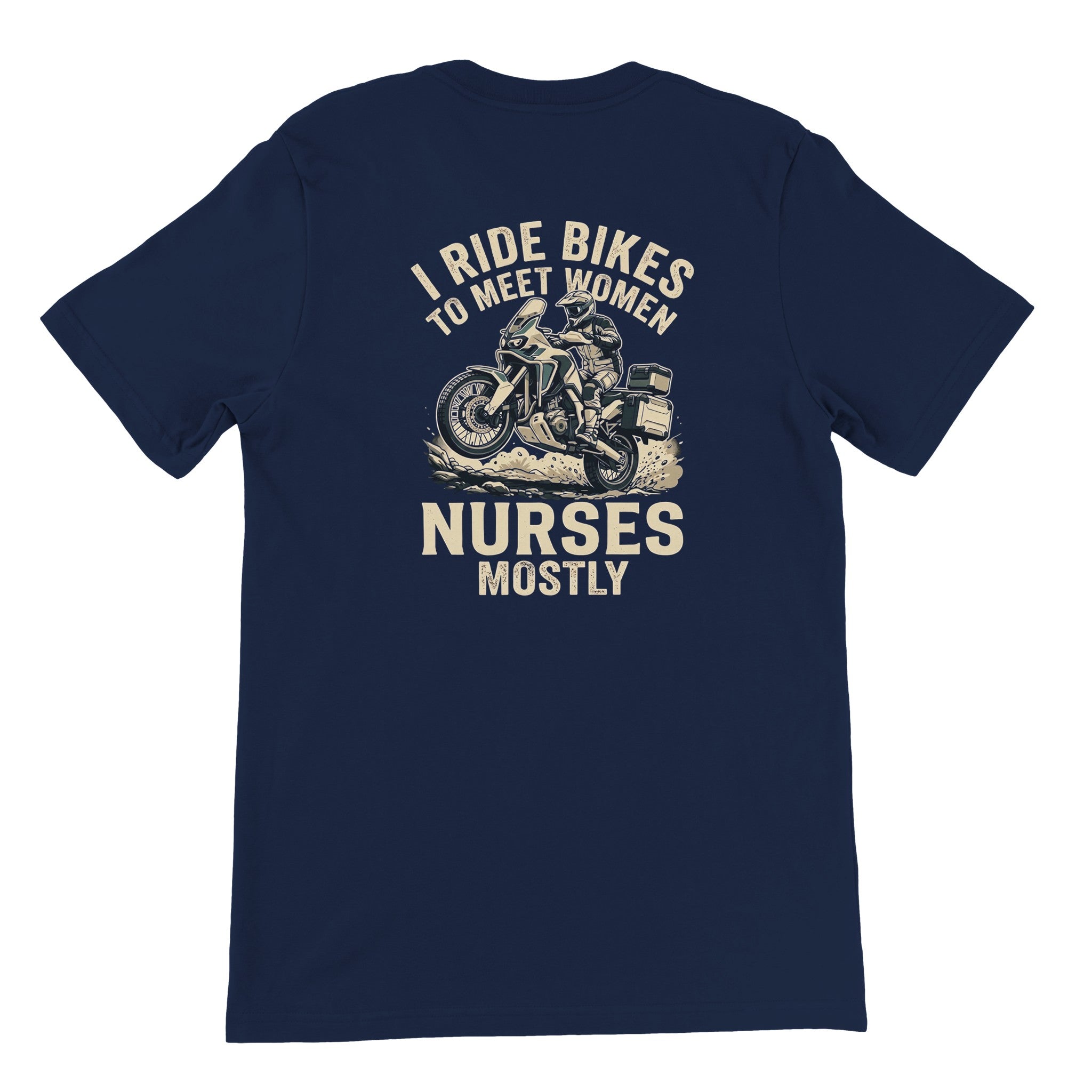 Honda adventure t-shirt, I Ride Bikes To Meet Women, off-bike adventure-rider tee by ADVTEES