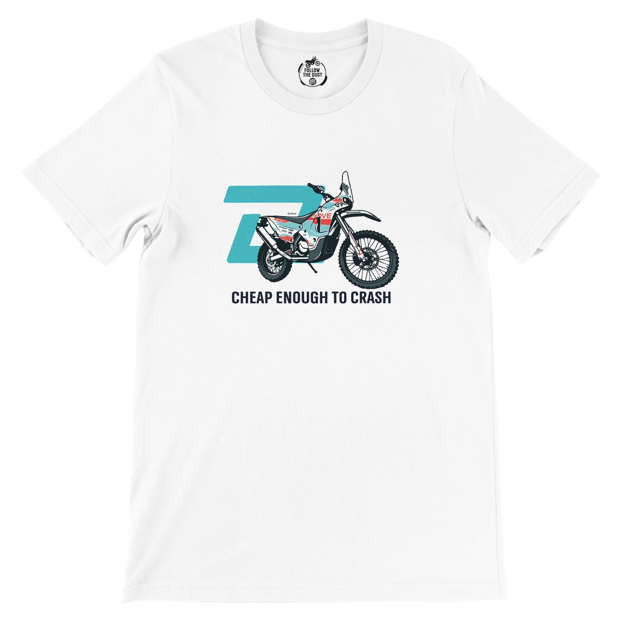 Cheap Enough To Crash. KOVE — off-bike adventure-rider tee by ADVTEES