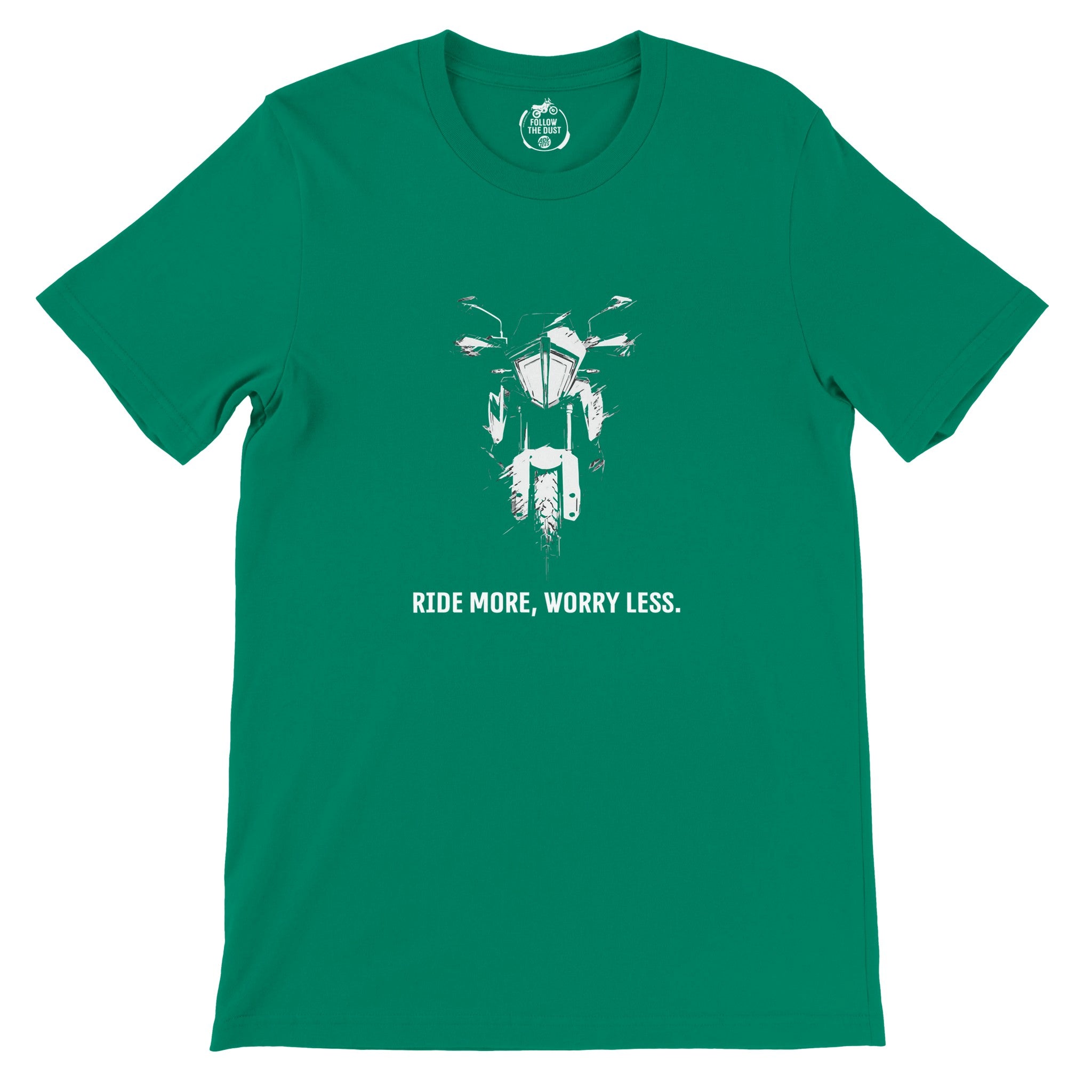 Ride More, Worry less. KTM — off-bike adventure-rider tee by ADVTEES
