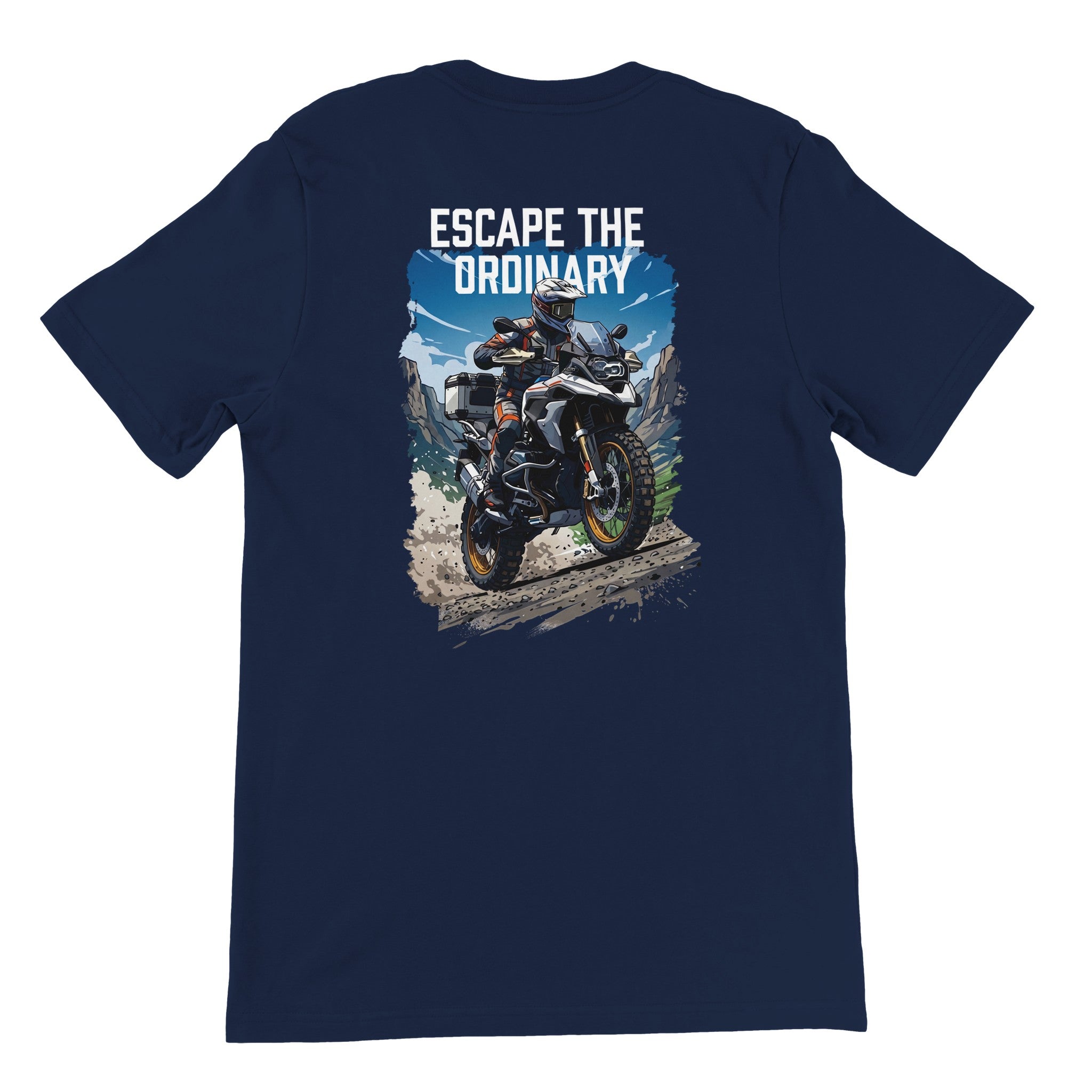 BMW GS adventure t-shirt, Escape The Ordinary, off-bike adventure-rider tee by ADVTEES