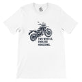 Two Wheels. Endless Horizons. Royal Enfield Himalayan — off-bike adventure-rider tee by ADVTEES