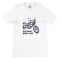 Ride More, Worry Less. CFMOTO — off-bike adventure-rider tee by ADVTEES